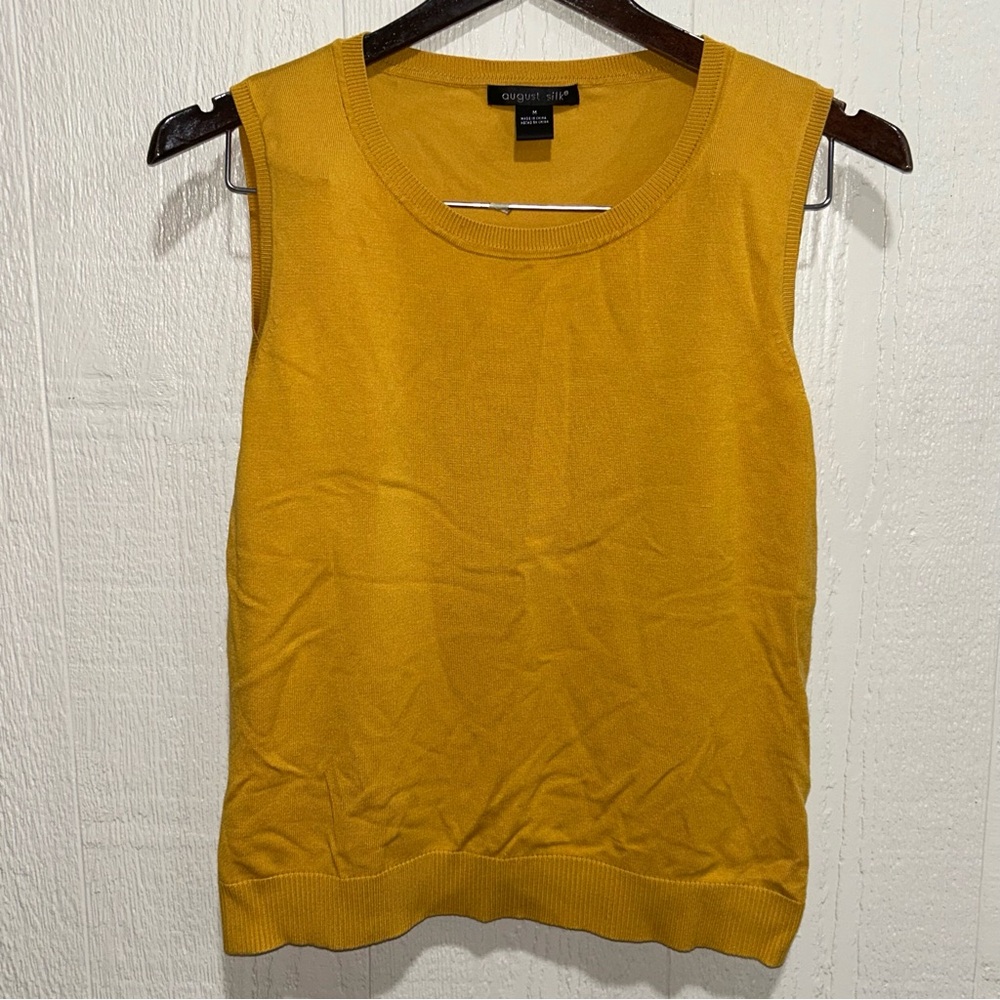 AUGUST SILK stretchy silk top women’s medium